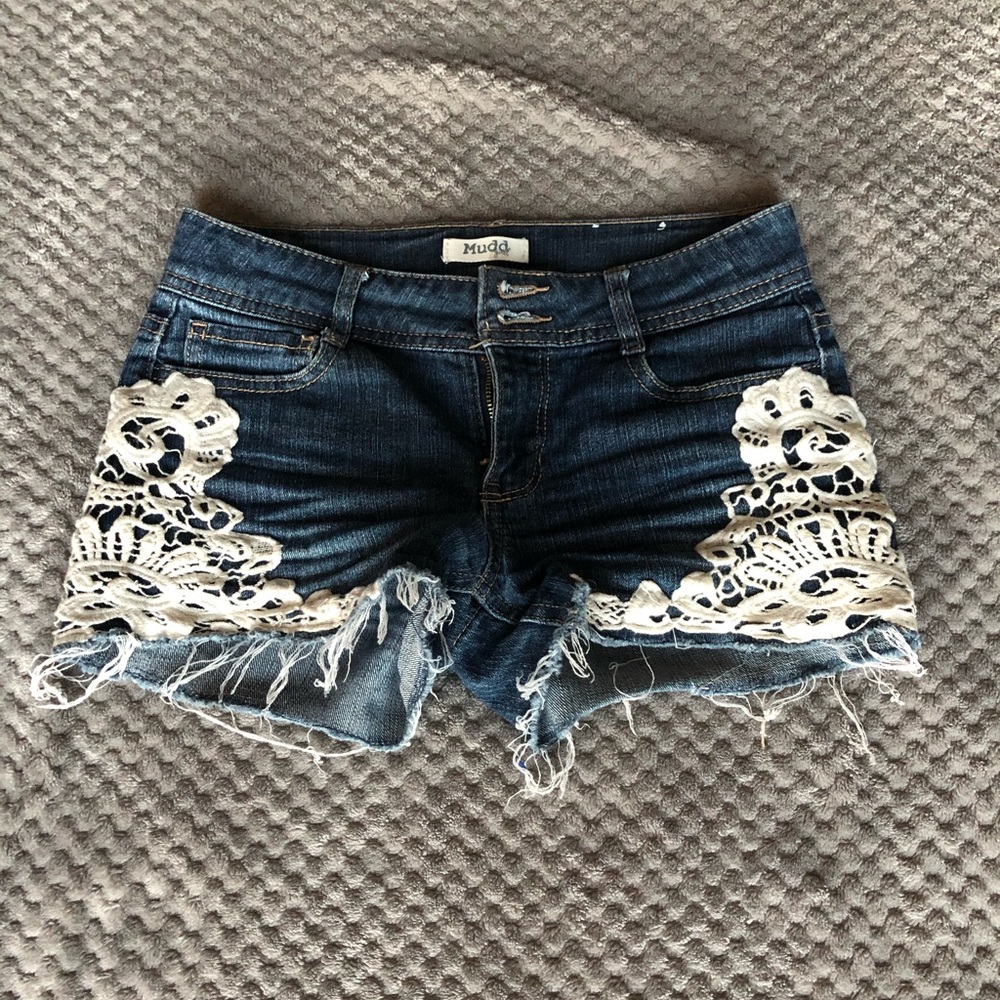 Floral jean shorts
